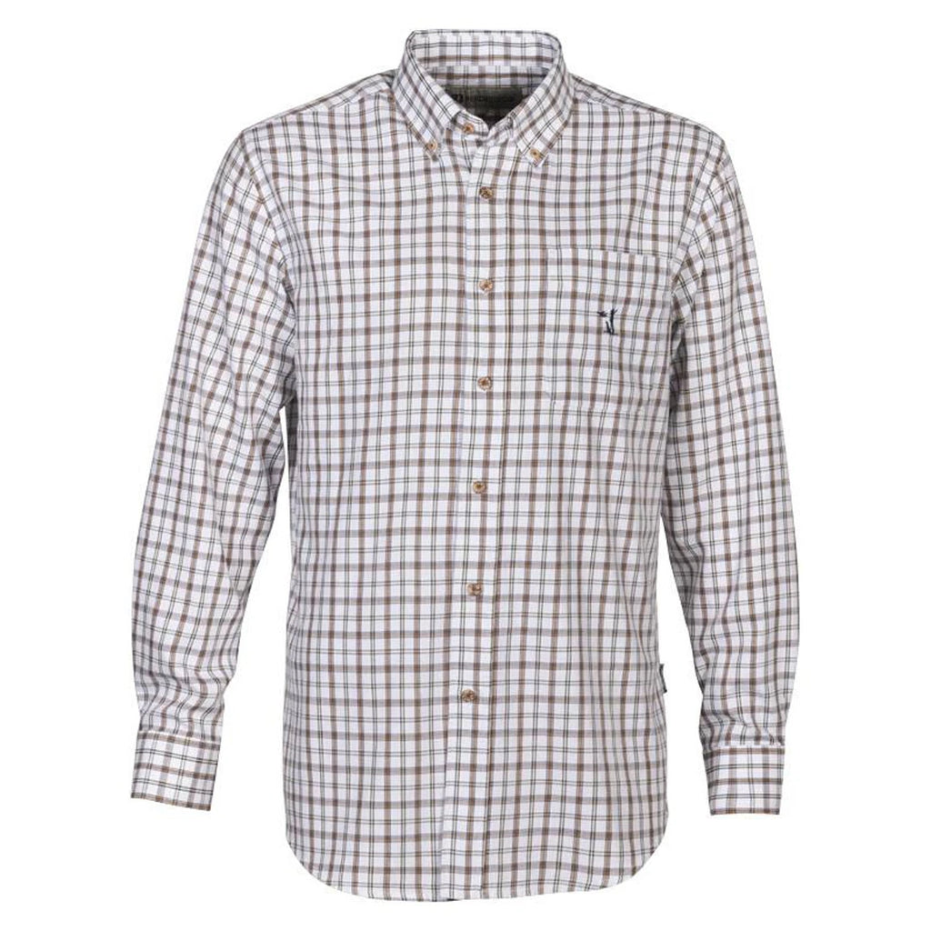 Percussion Men's Sorgue Long Sleeve Check Shirt - Brown