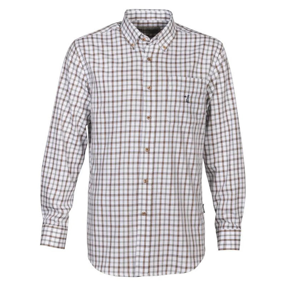 Percussion Men's Sorgue Long Sleeve Check Shirt - Brown
